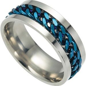 Titanium Blue chain Ring